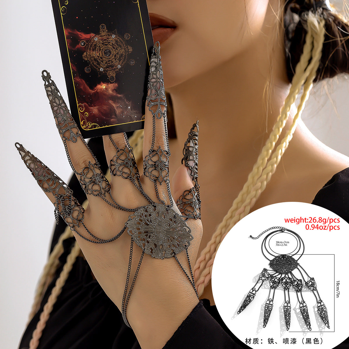 Wholesale Gothic  mitten tapered tassel nail bracelet
